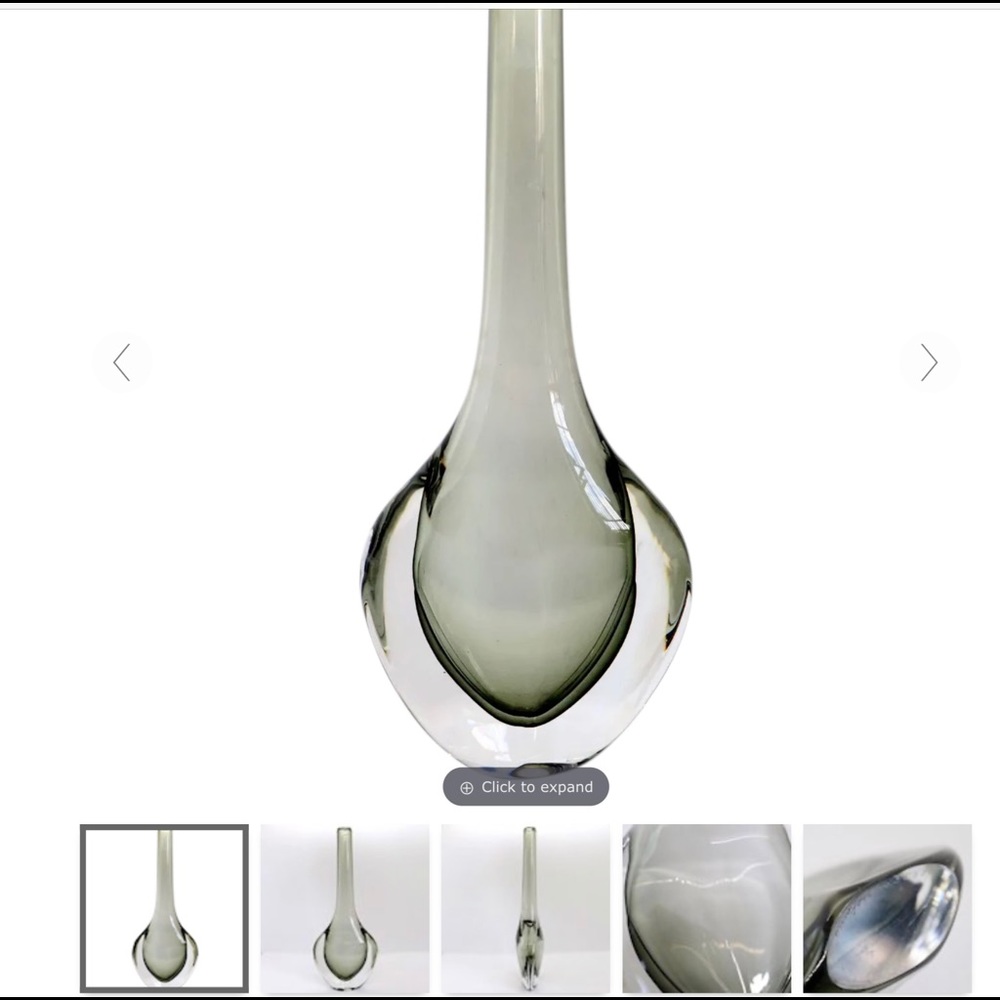 Vintage Swedish Art Glass Teardrop Bud Vase - Picture 3 of 4